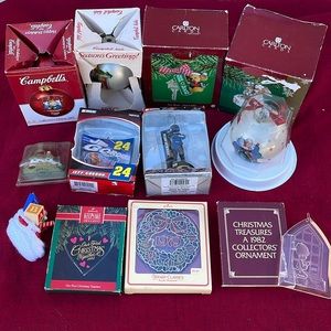 12 Christmas Ornaments 1979 - 2004 Hallmark Heirloom NASCAR